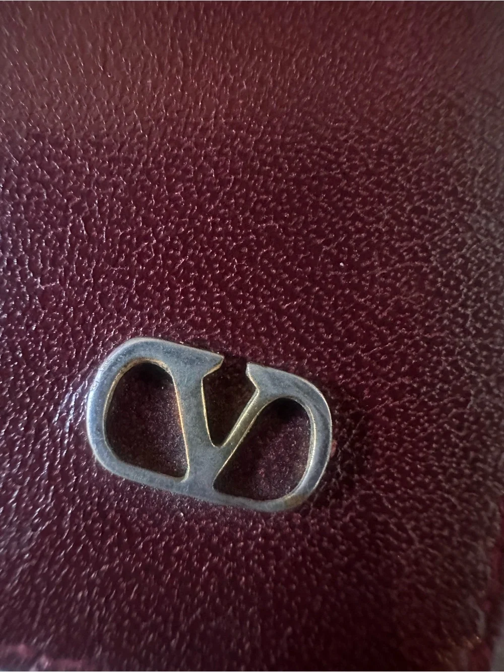 Valentino Men's/Womens  Burgundy Leather Long Wallet